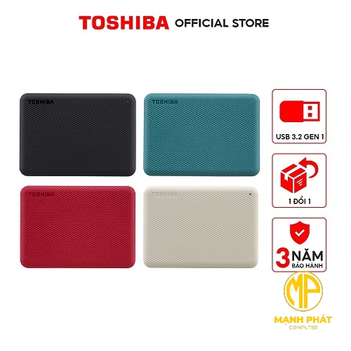 Ổ cứng di động HDD Toshiba Canvio Advance V10 - 1TB| Black| Red| White| Green| HDTCA10AK3AA| HDTCA10AR3AA| HDTCA10AW3AA| HDTCA10AG3AA