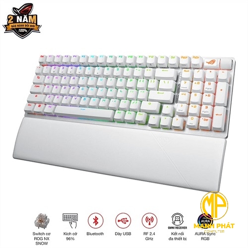 Bàn phím Gaming ASUS ROG X901 SCOPE II 96 WL/WHT/NXSW/US/ABS (90MP037A-BKUA10)