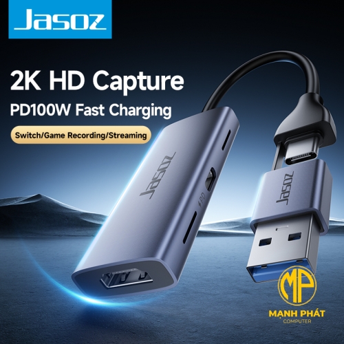 Video Capture Card hỗ trợ PD100W JASOZ (2m) T-G193 Áp dụng thiết kế giao diện kép Type-C+USB
