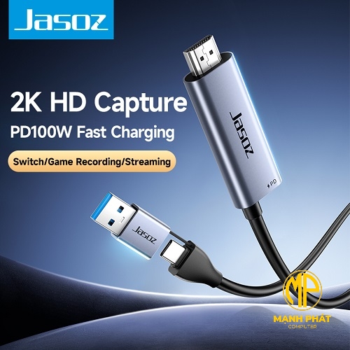 Video Capture Card hỗ trợ PD100W JASOZ (2m) T-G193 Áp dụng thiết kế giao diện kép Type-C+USB