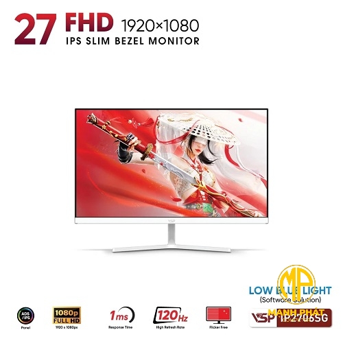 Màn Hình VSP IP2706SG Trắng (27inch IPS | 120Hz | VGA*1 | HDMI*1 | 1ms)