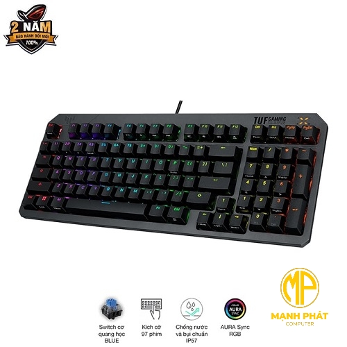 Bàn phím Gaming ASUS RA07 TUF K3 GEN II/RD/US/DS ABS (90MP0390-BKUA01)