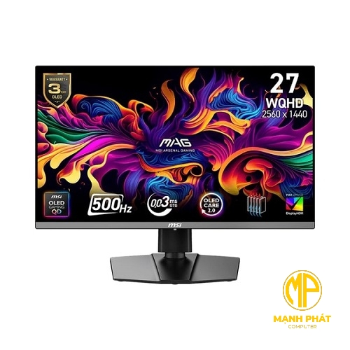 Màn hình gaming MSI MAG 272QP QD-OLED X50 | 27inch QHD OLED 500Hz 0.03ms