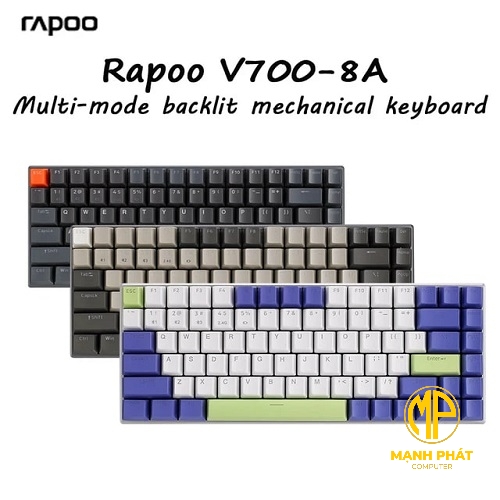 Bàn phím cơ không dây có dây đa chế độ V700-8A, thiết kế 84 phím