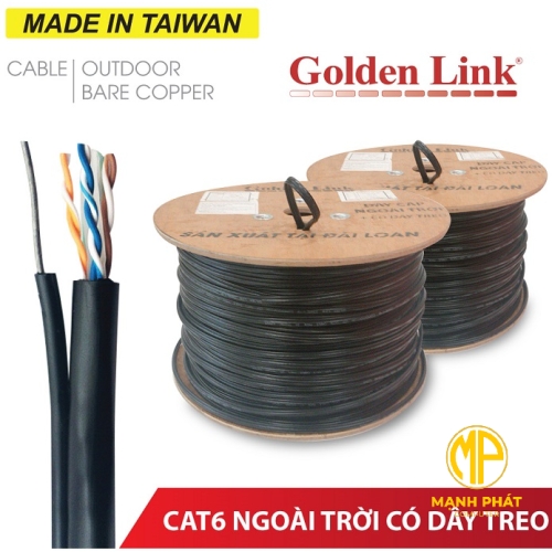CÁP MẠNG ĐỒNG NGUYÊN CHẤT UTP CAT6 305M - Ngoài trời có dây treo_PE-CAT6BC-M