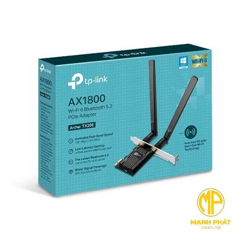 tplink Archer TX20E AX1800 - Card PCIe Wi-Fi 6 Bluetooth 5.2