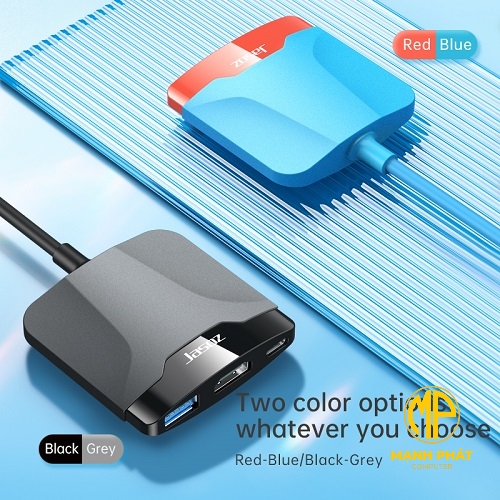 Bộ chuyển đổi 3 trong 1 Jasoz T-H106 USB Type C Sang HDMI 4K@30Hz +USB 3.0 +PD100W
