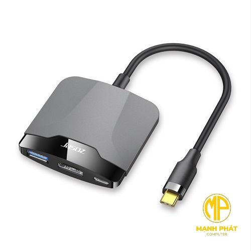 Bộ chuyển đổi 3 trong 1 Jasoz T-H106 USB Type C Sang HDMI 4K@30Hz +USB 3.0 +PD100W