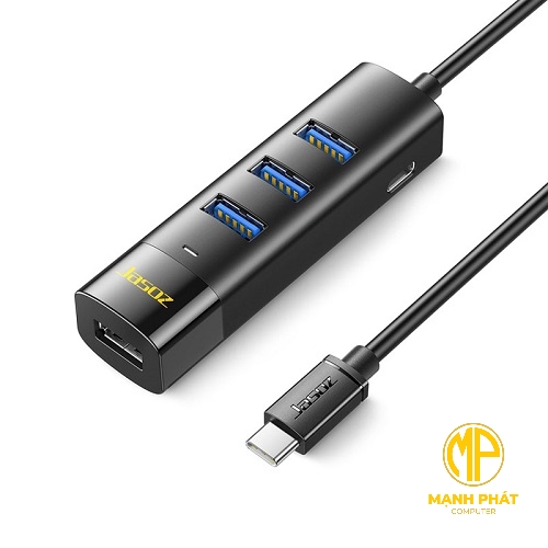 HUB USB3.0 4 cổng đầu vào Type-C JASOZ F117 (1m) T-F156 Hỗ trợ ổ cứng 5TB không cần nguồn điện, hỗ trợ ổ cứng 18TB có nguồn điện Truyền tốc độ cao USB3.0 300MB/giây