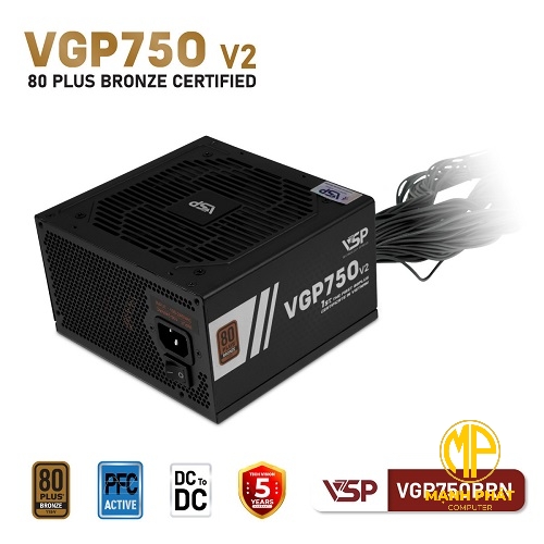 Bộ Nguồn VSP VGP750BRN V2 750W (CLEAResult® 80 PLUS® Bronze)