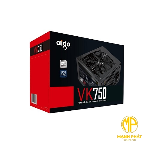Nguồn AIGO VK750-750W (85 Plus/ Active PFC Single Rail)