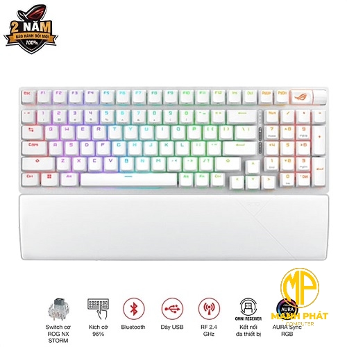 Bàn phím Gaming ASUS ROG X901 SCOPE II 96 WL/WHT/NXSM/US/ABS (90MP037B-BKUA10)