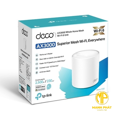 Hệ thống Wi-Fi 6 Mesh Cho Gia Đình AX3000 Tplink Deco X50(1-pack)