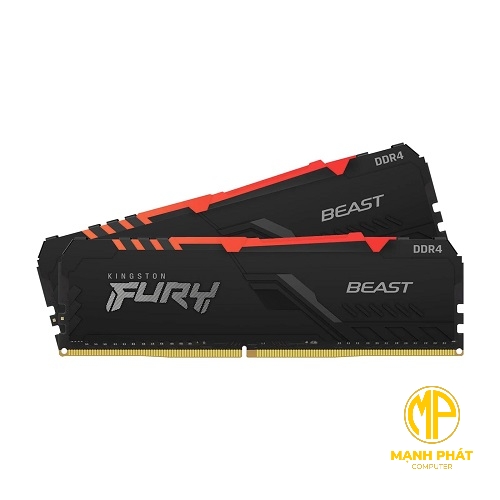 Ram PC KF432C16BB1AK2/32| Kingston Fury 32GB 3200MHz DDR4 CL16 DIMM (Kit of 2) 1Gx8 Beast RGB