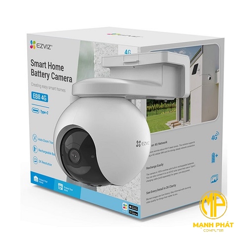 Camera Wifi quay quét dùng pin EZVIZ CS-EB8/SP 4G 2K