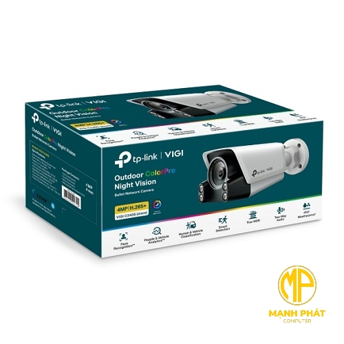 Camera Giám Sát VIGI 4MP VIGI C340S(4mm) Thân Trụ Ngoài Trời với Tầm Nhìn Ban Đêm ColorPro